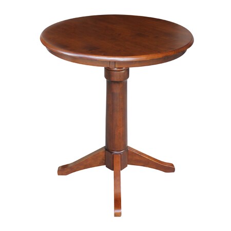 International Concepts Round 30 in Round Top Pedestal Table, 40.9 inH, Espresso, 30 W, 30 L, 41.9 in H, Wood, Espresso K581-30RT-27B-6B-2